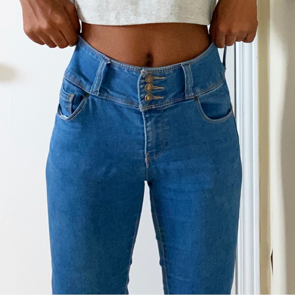 Beautiful Blue Push-up Wax Jeans
